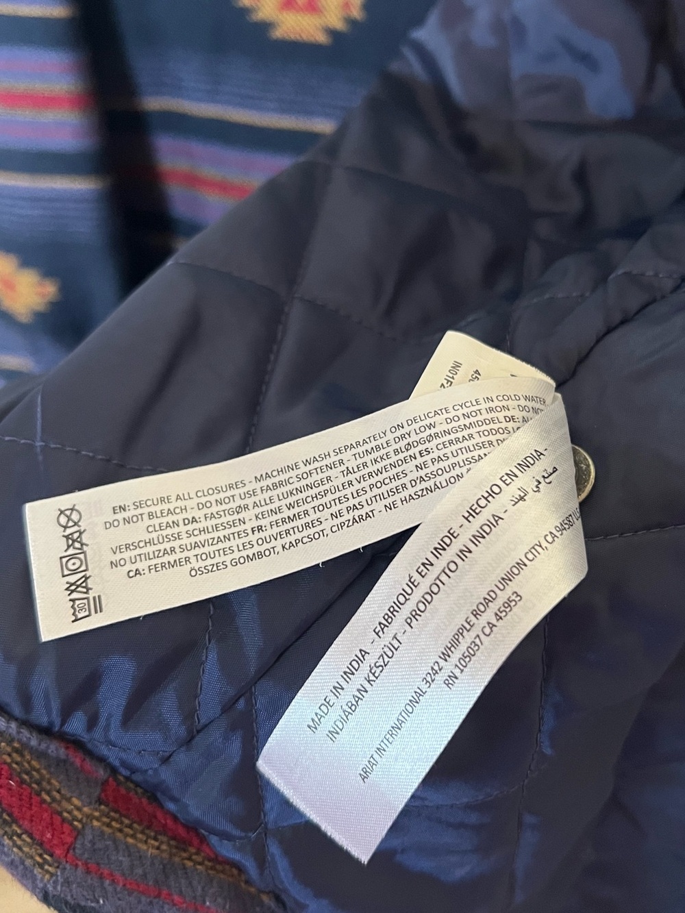 Ariat Navy Southwestern Shacket | XL - Picture 5 of 7